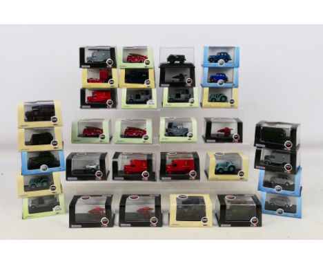 Oxford Diecast - a large mixed collection of approx 33 1:76 scale and N gauge Railway scale boxed models in perspex cases, ne
