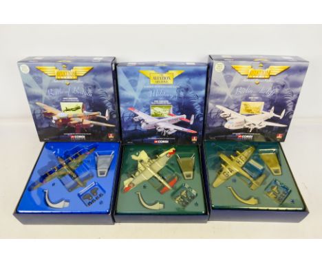 Corgi - Aviation Archive - 3 boxed diecast planes in 1/144 scale to include #47201 Avro York Skyways, #47303 Avro Lancaster R