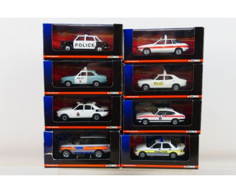 Corgi / Vanguards - A boxed collection of eight Limited Edition diecast model Police vehicles from Corgi's 'Emergency Motors'