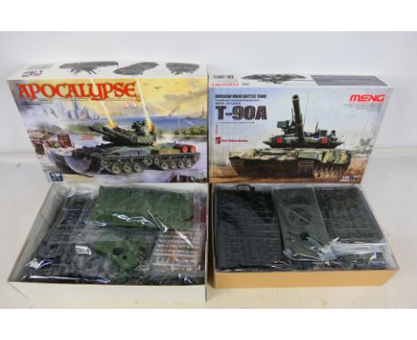 Meng - Border Model - two boxed model kits comprising a Border Model 1:35 scale Apocalypse Red Alert Tank BC-001, and a Meng 