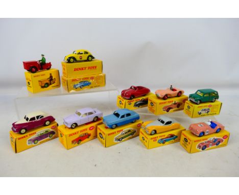 Atlas Editions - 11 Atlas Editions 'Dinky Toys' diecast model vehicles. Lot includes Dinky #14 Triporteur Three-Wheeled Deliv