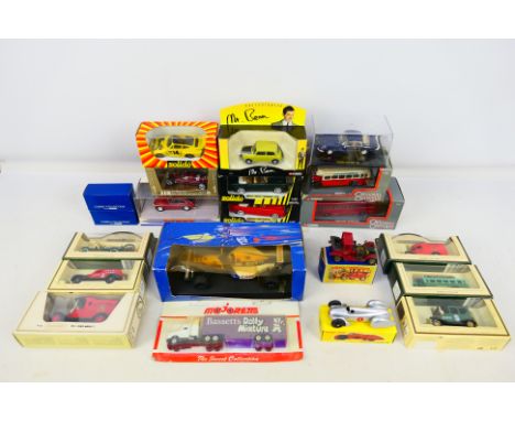 Solido - Dinky Matchbox - Brumm - A group of boxed vehicles including Auto Union Racing Car # 23D, MGB GT V8 # DY-19, Rolls R