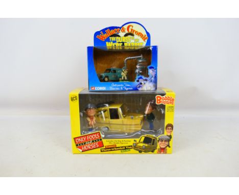 Corgi - Iconic Collectibles - 2 x boxed TV related models, a Wallace & Gromit set with van and figures and an Only Fools And 