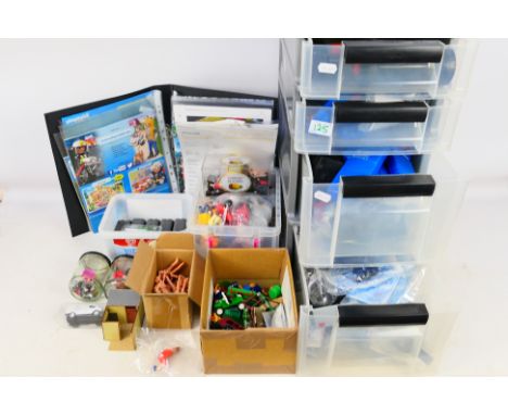 Playmobil - A large collection of predominately Playmobil figures, and Playmobil railway related items such as bogies, body p