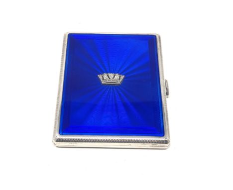 Fine military silver &amp; enamel cigarette case weight 104g 