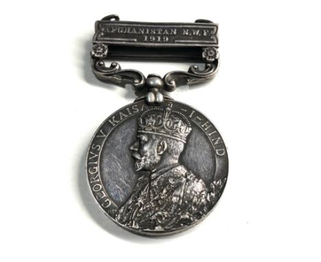 G V India general service medal afghanistan n.w.f 1919 to 104038 pte w pickles r a.m.c 