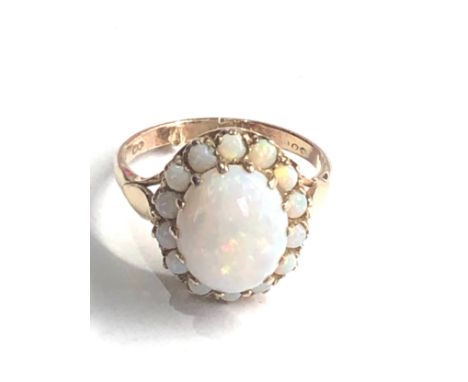 9ct gold vintage opal cluster ring (4.4g) 