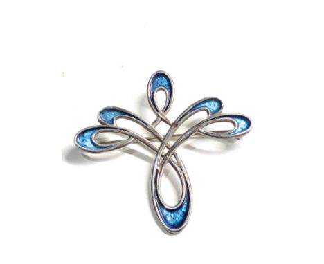 Silver &amp; enamel brooch 
