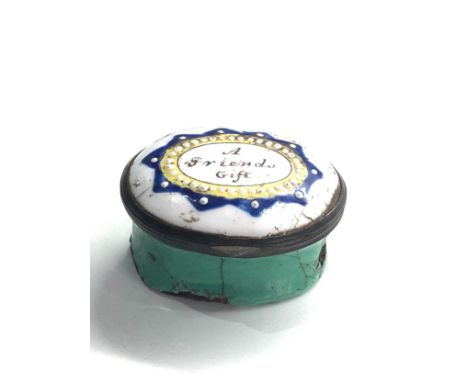18th Century english enamel snuff box age related wear and enamel damage as shown 