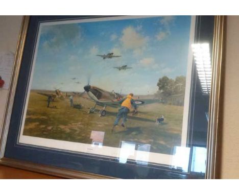 Scramble by Gerald Coulson. Large framed print entitled Scramble, by acclaimed artist Gerald Coulson. A call from Operations 