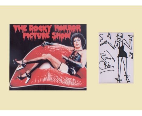 Rocky Horror Picture Show. Richard O’Brien. Hand drawn sketch with photo from “Rocky Horror…” Professionally mounted in cream
