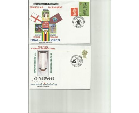 Cricket Cover collection in lever arch file. 60+ covers, FDCs, Stamp Sheets, Postcards covering multitude of Cricket Mileston