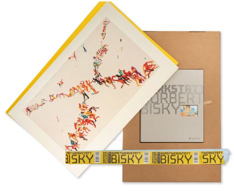 Norbert Bisky (1970 Leipzig) (F)'Kunstwerkstatt', Kassette mit Buch und einem farbigen Faksimiledruck auf leichtem Karton, Vo