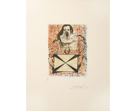 Salvador Dalí (1904 Figueres/Spanien - 1989 ebenda) (F)Portrait aux signatures, Farbaquatintaradierung auf Bütten, 66,5 cm x 
