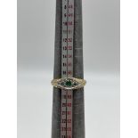 18ct Yellow Gold Diamond Emerald Ring.