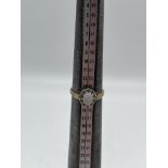 9ct Yellow Gold Diamond White Onyx Ring.