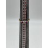 9ct Yellow Gold Diamond Pink Sapphire Ring.