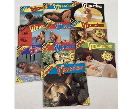 10 assorted vintage smaller sized issues of Vibrations, adult erotic magazine. The sister magazine to Experience. From volume