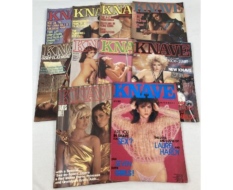 10 vintage 1980's issues of Knave, adult erotic magazine. From volumes 15 - 19.  