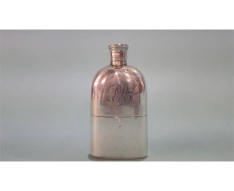 Victorian silver hip flask