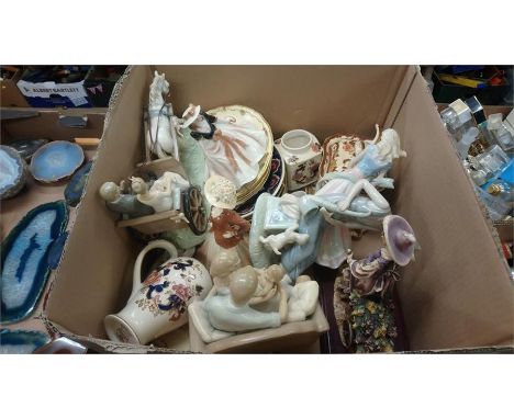 Royal Worcester figures, Masons china etc. in one box