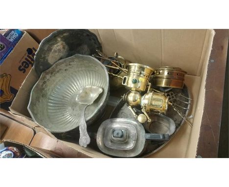 Box of assorted including a Lucas lamp