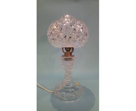 Cut glass table lamp