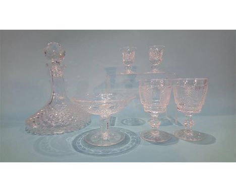 A Waterford ships decanter and five pieces of Waterford glass