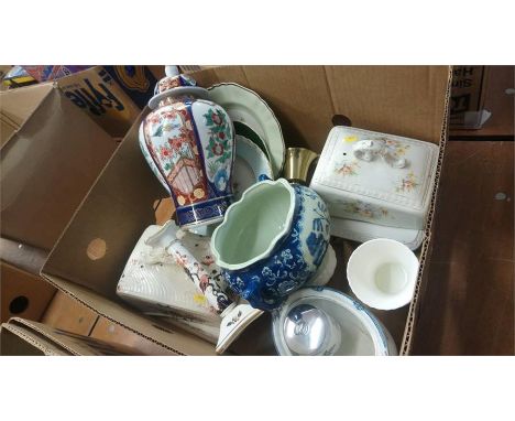 Box of assorted China including Coalport, Royal Worcester etc.