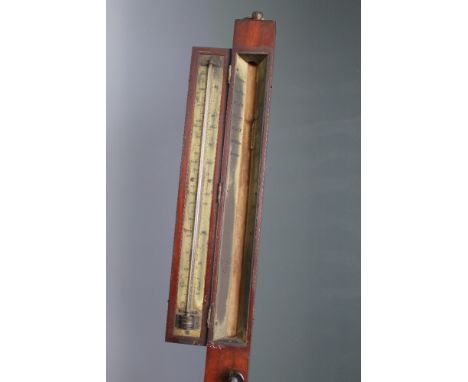 A LATE 18TH CENTURY MAHOGANY CASED SHIPS BAROMETER BY CARY OF LONDON, with brass ring suspension to an applied nameplate and 