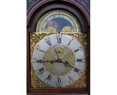 A GEORGE III MAHOGANY LONGCASE CLOCK BY WILLIAM HOLLIWELL OF LIVERPOOL, the arched dial with moon rolling mechanism, bearing 