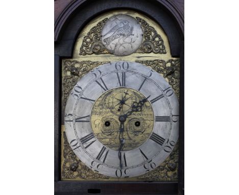 A LATE 18TH CENTURY OAK LONGCASE CLOCK BY JOHN STANYER OF NANTWICH, the brass dial with eight day movement, subsidiary second