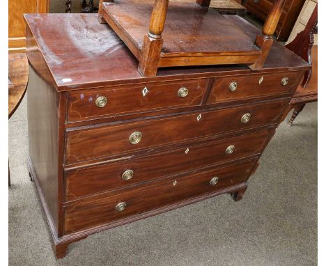A 19th century mahogany four height chest of drawers, with bone escutcheons and ring handles, 110cm by 53cm by 91cm
