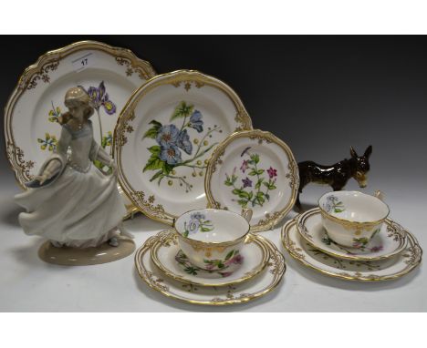 Ceramics - a Lladro figure Cinderella; a Goebel model of a Donkey; a Spode part tea service