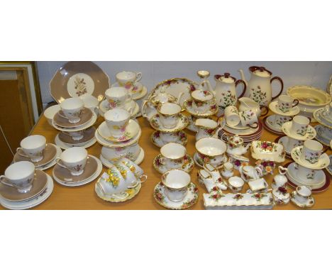 Teawares - a Royal Albert Old Country Roses part tea service; a Wedgewood Mayfield pattern part coffee service; a Queen Anne 