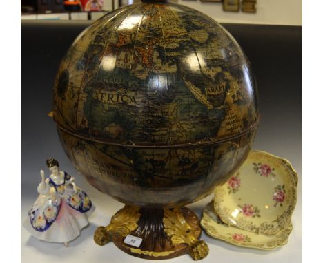 Ceramics - a Royal Doulton figure Christine HN 2792;  J G Meakin Sol plates;  a drinks globe (4)