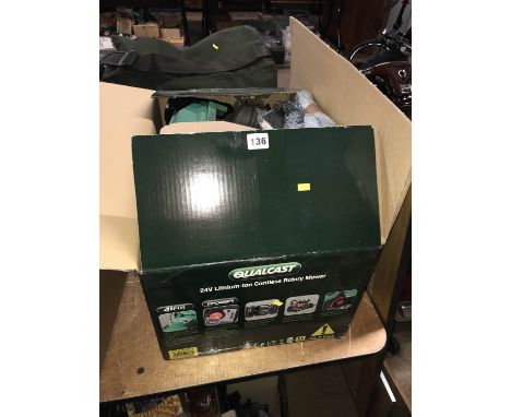 A 'Qualcast' cordless rotary mower