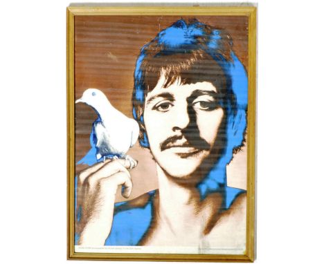 A vintage 1960S Beatles Poster of Ringo Starr by Richard Avedon. First Edition Prints issued by the Daily Express published i