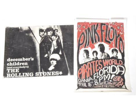 A vintage 1972 Pink Floyd Show Date Poster. Poster used to promote Pink Floyd’s show at Pirate World, Oana, Florida, April 16