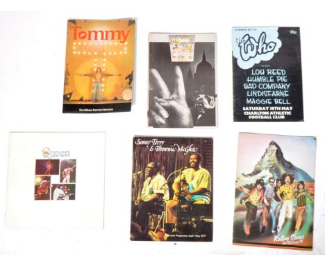 Gig Programs - A mixed collection of music programs comprising Queen 1977 Earls Court, London, Sonny Terry &amp; Brownie McGh