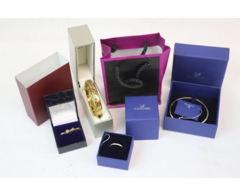 Small collection of jewellery to include a Rolled Gold Bangle, boxed Swarovski Bangle &amp; Ring etc