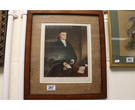 Irish interest signed Mezzotint portrait of 19th century Irish politician Daniel O'Connell 