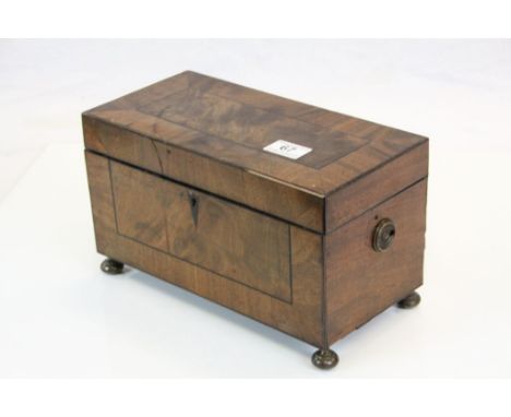 Georgian Mahogany and Ebony Strung Tea Caddy 