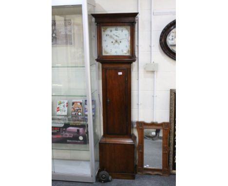 19th century Oak 30 Hour Longcase Clock with Painted Face marked Rd Graves, Uffculam with Seconds Dial and Date Aperture, 186