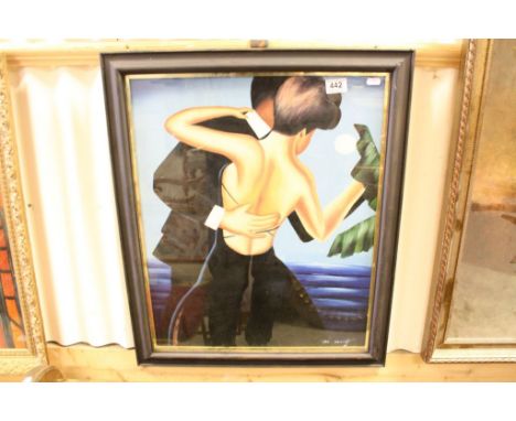 After Jack Vettriano, oil painting portrait of Dance Partners 