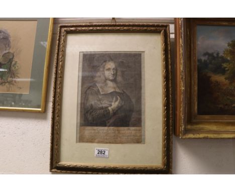 17th Century gilt framed engraving portrait of Dutch Theologian Johannes Cocceius 1603-1669
