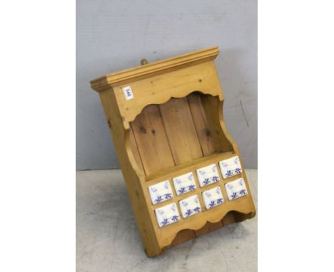 Pine Cottage Hanging Shelf with Eight Ceramic Spice Drawers