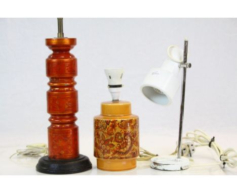Two 1960s table lamps and small angle poise work lamp 