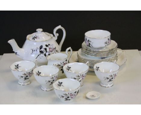 Royal Albert ' Queen's Messenger ' Part Tea Service comprising Tea Pot, Milk Jug, Sugar Bowl, Sandwich Plate, 6 Tea Plates, 5