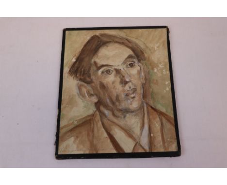 After Augustus John portrait painting of a young man inscribed and indistinctly signed 